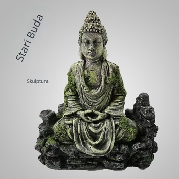 Ukras za akvarij: Buddha statue od smole za pejzažni dizajn akvarija, antikni stil, podrijetlo Guangdong, težina 300 g