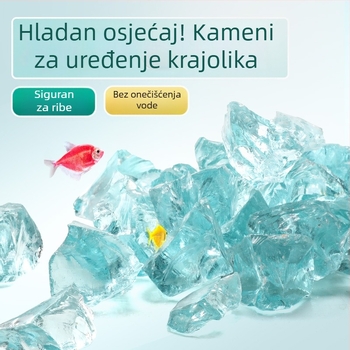Stakleni kamen za akvarij za krajolik i podlogu. Marka: Big Ice Ocean; Materijal: staklo; Stil: Blok; Funkcija: Krajobraziranje.