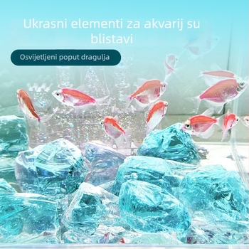 Stakleni kamen za akvarij za krajolik i podlogu. Marka: Big Ice Ocean; Materijal: staklo; Stil: Blok; Funkcija: Krajobraziranje.