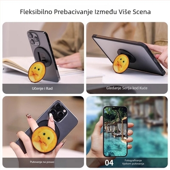Držač za telefon s prstenom - 360° rotirajući i sklopivi, kompatibilan s iPhone 17, MagSafe magnetski prsten, aluminijska legura, mogućnost prilagođavanja