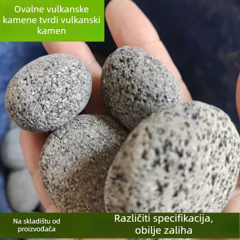 Ovalna vulkanska stijenska kugla za akvarij – dekorativno kamenje za krajolik u akvariju (vulkanički kamen, ovalni oblik, za akvarij)