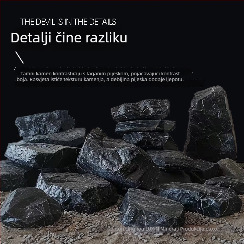 Kamen temelj za akvarij – Crni zlatni prirodni kamen za pejzažiranje akvarija, ukrasni kamen za potoke i kanjone; Kutija: 1; Težina: 1; Marka: Drugo; Uvezeno: Ne