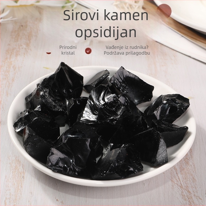 Obsidijan kristal sirovi kamen za aromaterapiju i difuzor, ukras za akvarij i lonac, kristalni umjetnički predmet