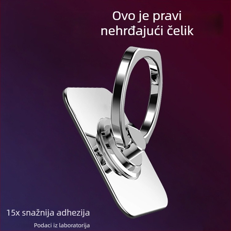 DH Držač za telefon s prstenom DH03-SUS, baza od nehrđajućeg čelika + prsten od cinkovog legura (elektroplating), sklopni i rotirajući stolni držač