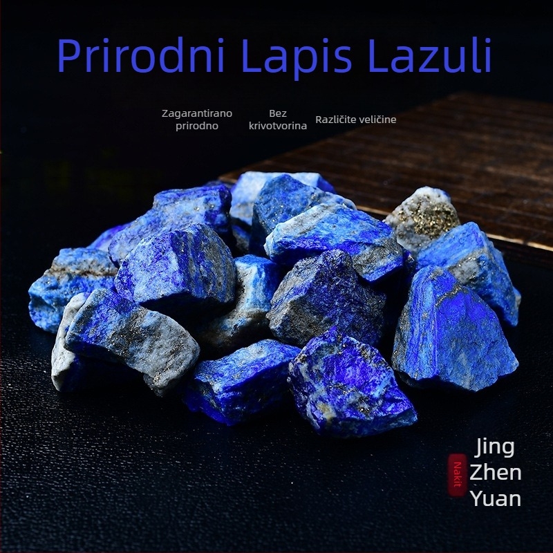 Lapis lazuli sirovi kamen – prirodni kamen za ukras akvarija i krajolja, pogodan za dar, moderan minimalistički stil