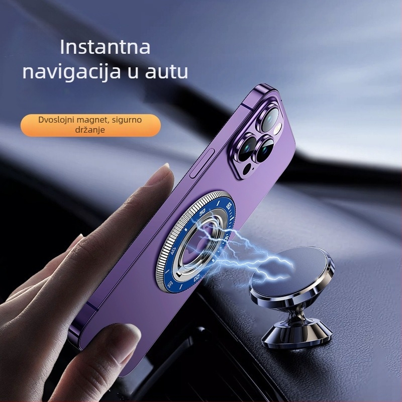 MagSafe magnetski držač prstena, 360° rotacija, aluminijska konstrukcija, držač za stol/prsten/mobitel, podrška prilagodbi