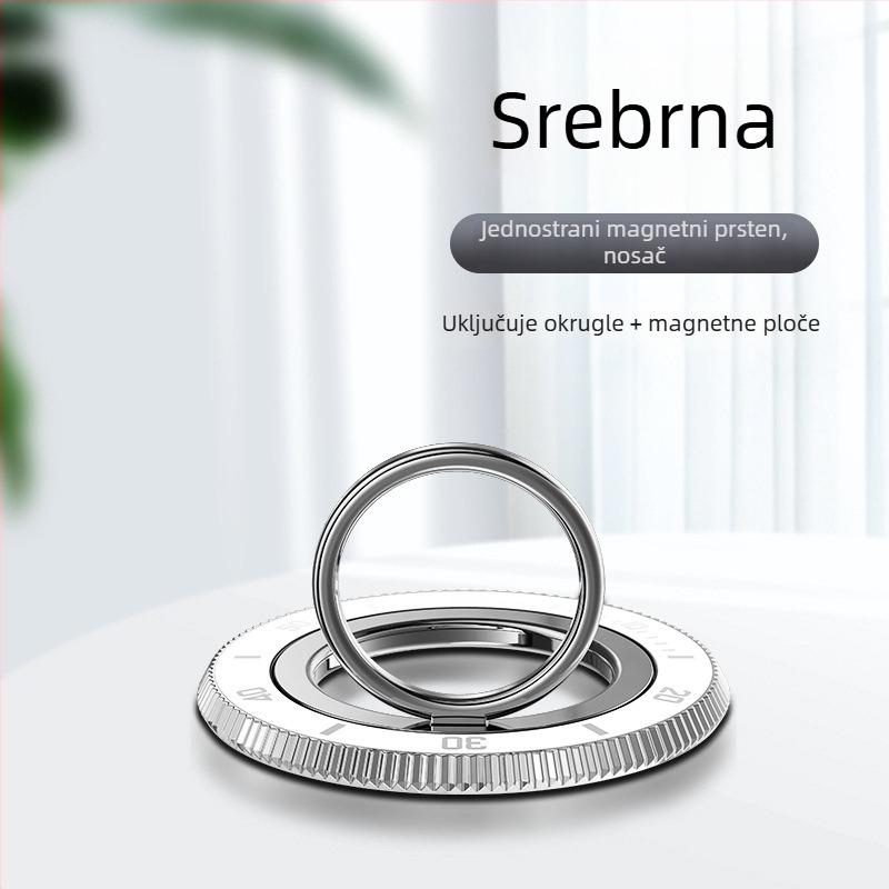 MagSafe magnetski držač prstena, 360° rotacija, aluminijska konstrukcija, držač za stol/prsten/mobitel, podrška prilagodbi