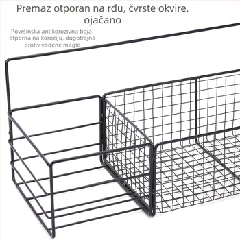 Željezni zidni spremnik za pohranu, bez bušenja; organizator za gel za tuširanje u kupaonici i začine u kuhinji; organizator prostora