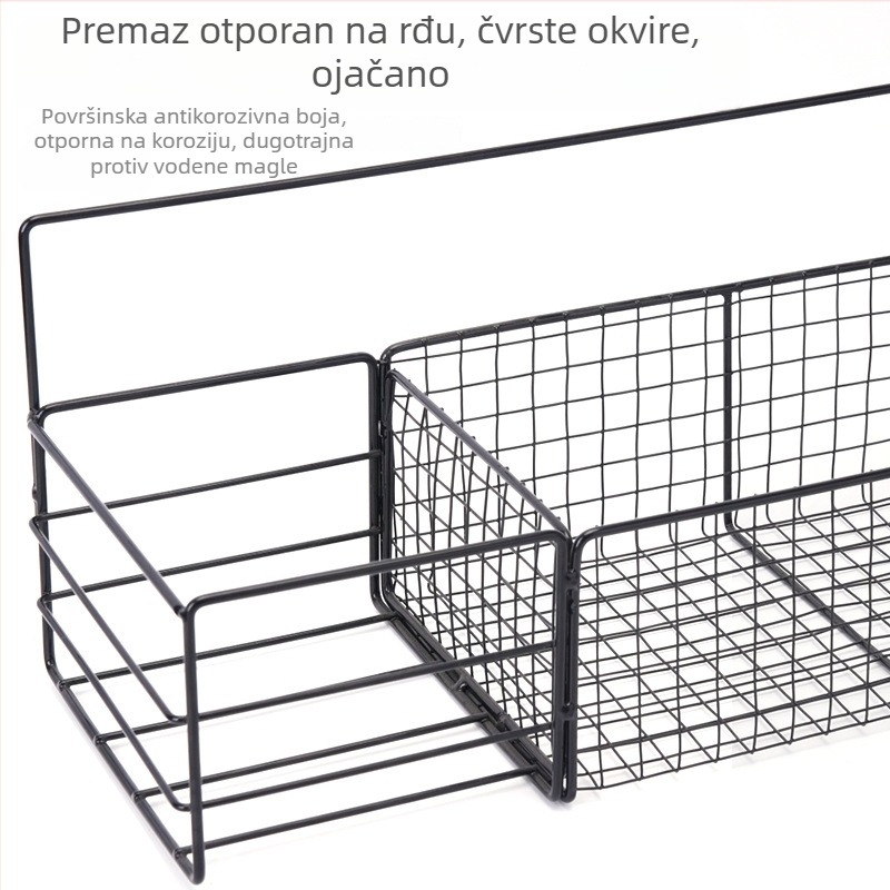 Željezni zidni spremnik za pohranu, bez bušenja; organizator za gel za tuširanje u kupaonici i začine u kuhinji; organizator prostora