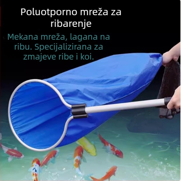 Kružna mreža od nehrđajućeg čelika za koi i dragonfish — oprema za akvarij, sigurna za ribe, 3 kg
