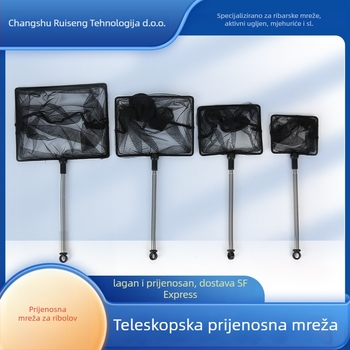 Teleskopska mreža za akvarij od nehrđajućeg čelika, kvadratni okvir i poliester mreža