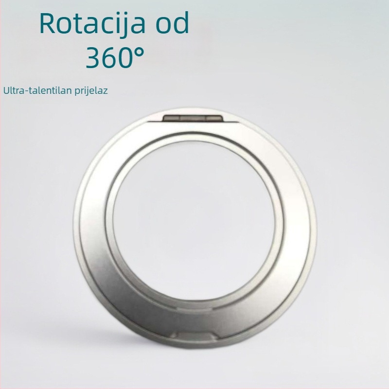 Kućište za telefon s klik-stativom, 360° okretom, magnetski držač prstena, metalno kućište, debljina 2,3 mm