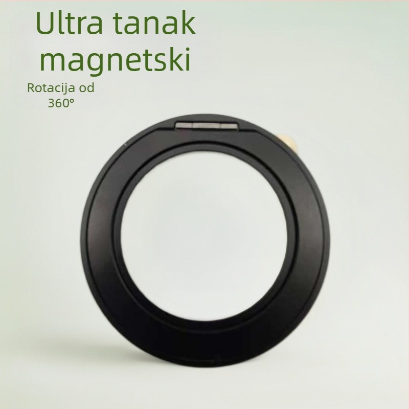 Kućište za telefon s klik-stativom, 360° okretom, magnetski držač prstena, metalno kućište, debljina 2,3 mm