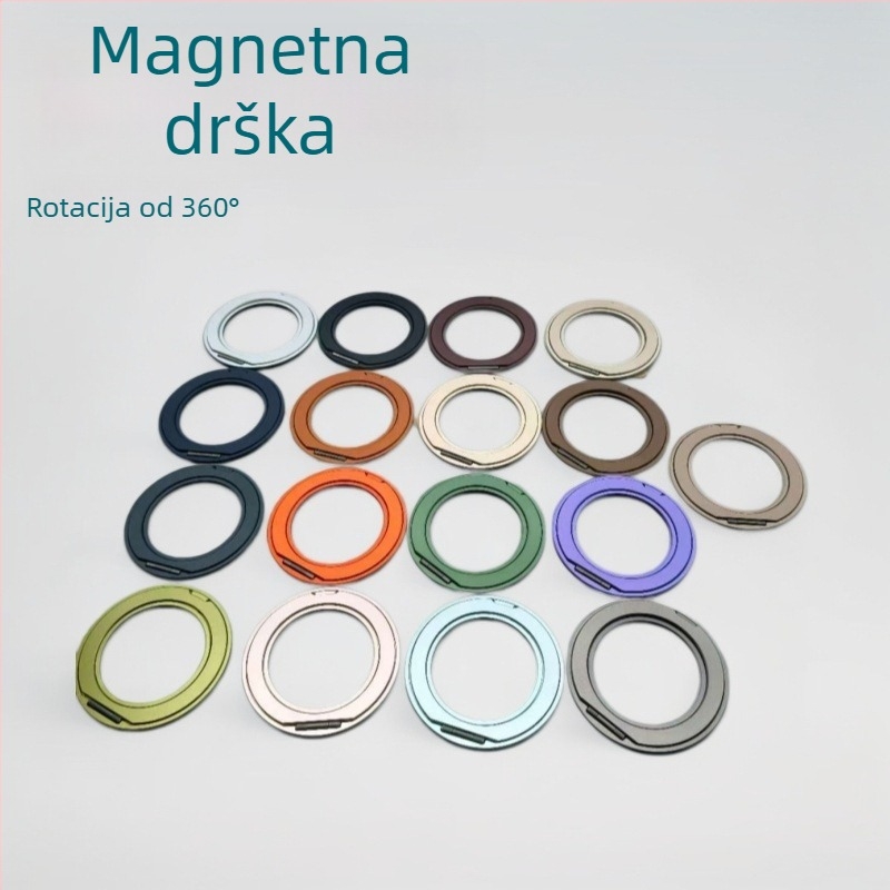 Kućište za telefon s klik-stativom, 360° okretom, magnetski držač prstena, metalno kućište, debljina 2,3 mm