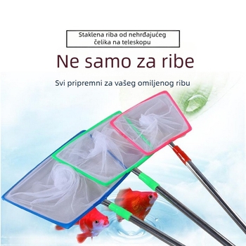 Teleskopska mreža za akvarij za ribe i škampe — materijal: željezna šipka; kategorizija: oprema za akvarij; ribolov u akvariju