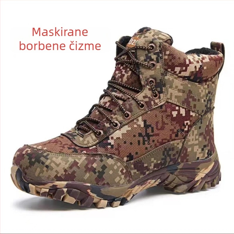 Muške zimske čizme za snijeg | Protuklizne, Toplo, Otporno na habanje, Učinkovita apsorpcija udaraca | Gornji materijal: platno; Potplat: guma; Unutrašnjost: vuna