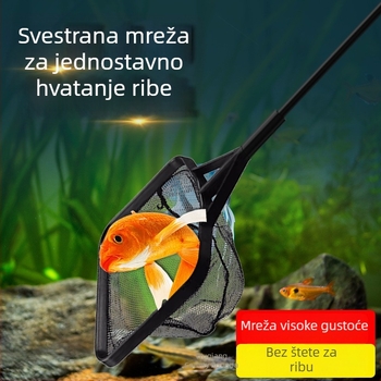 Prijenosna četvrtasta mreža za ribu od stakloplastike; pogodna za male ribe i škampe; težina 150