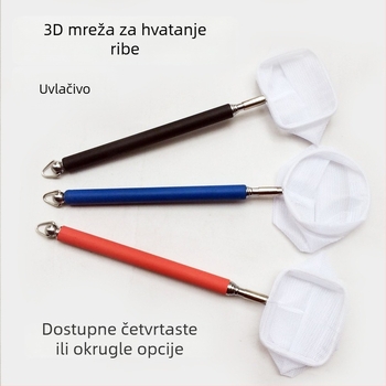 Teleskopska mreža za akvarij za male ribe i škampi - plast + mreža, 50 g, Oprema za akvarij