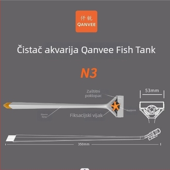 Set za čišćenje algi s zamjenjivim vrhom scraper-a - plastika, ručna oprema za akvarij, 200 g, marka Qian Rui