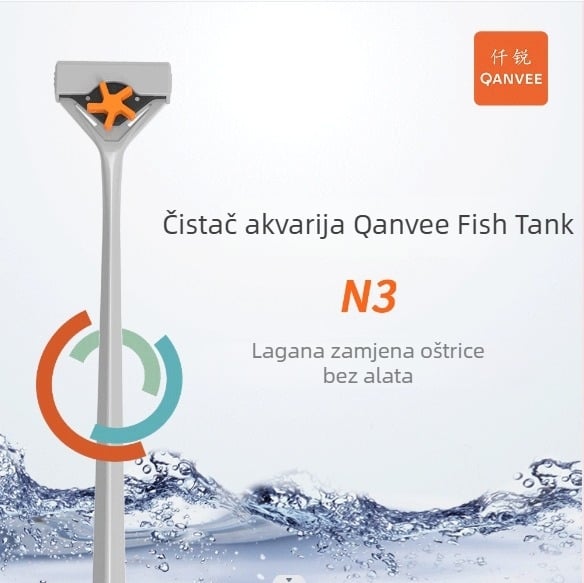 Set za čišćenje algi s zamjenjivim vrhom scraper-a - plastika, ručna oprema za akvarij, 200 g, marka Qian Rui