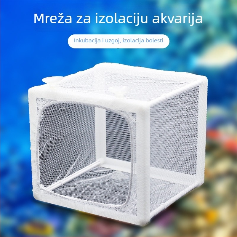 Plastična inkubator/izolacijska kutija za akvarij za male tropske ribe, s uzgojnom mrežicom, otprilike 300 g