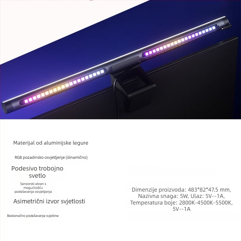 LED lampica za zaslon za videokonferencije, model S1 (aluminijska legura; zaštita očiju; 1 kg)