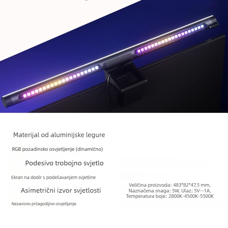 LED lampica za zaslon za videokonferencije, model S1 (aluminijska legura; zaštita očiju; 1 kg)