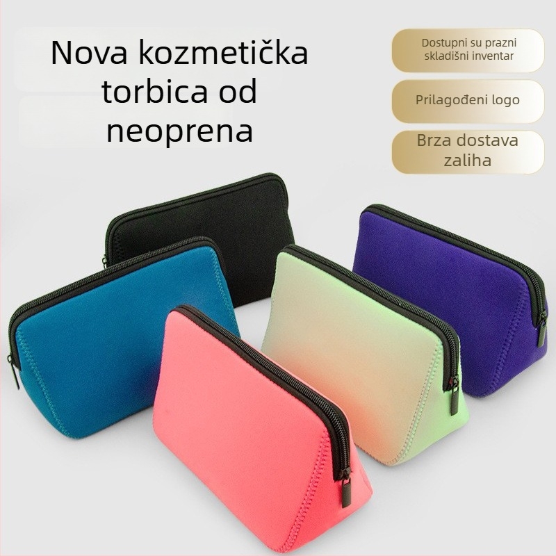 Make-up torbica, torbica u stilu ručne, diving tkanina, višestruka namjena, za putovanje i skladištenje kozmetike