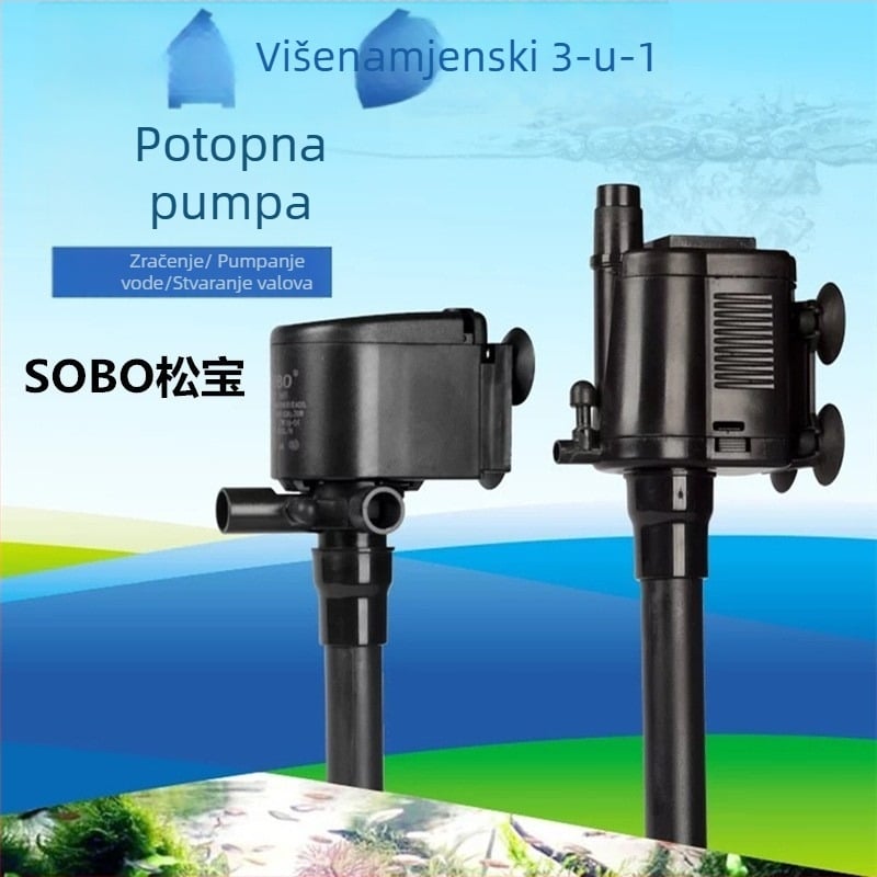 Sobo/Songbao WP1660 2660 1990 potopna pumpa za akvarij sa filtrom, 3-u-1 oksigenacija i cirkulacija