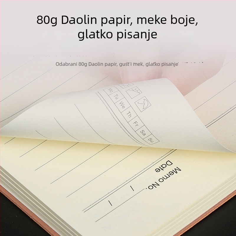 Bilježnica s ovčjom kožom, spiralno povezivanje, 80 gsm papir, 50–100 stranica, poslovni uredski stil