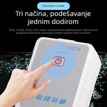 Punjiva zračna pumpa za kućnu upotrebu i akvarij, prijenosna za vanjski ribolov, tiha oksigenacijska pumpa