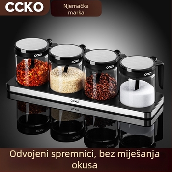 CCKO set staklenih posuda za začine — stakleni posude za čvrste začine, kutija za pohranu, tiskani logotip