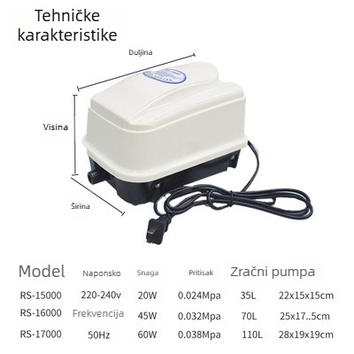 Visokoučinkovita akvarijska aerator pumpa RS-15000/16000/17000 serije Risheng (težina 10)