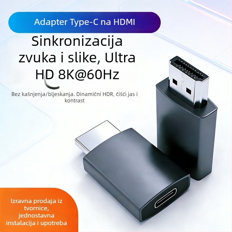 Type-C ženski HDMI/DP adapter – 8K rezolucija, 1 m kabel, TY20HD12