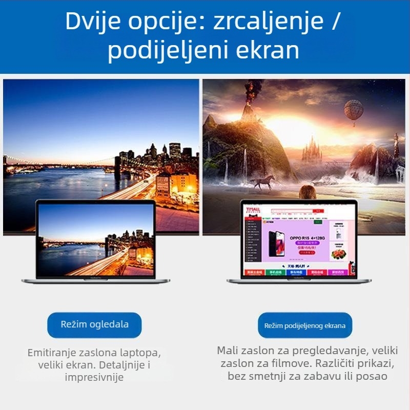 Type-C ženski HDMI/DP adapter – 8K rezolucija, 1 m kabel, TY20HD12