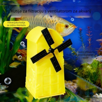 Pumpa za kisik za akvarij – ABS kućište, zidna montaža, okretna kutija filtra s vjetrenim mlinom, težina 100, marca Favorite