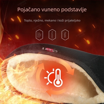 Zimske muške papuče od platna s debelim ovčjim vunom, protuklizna mekana potplata, slip-on dizajn