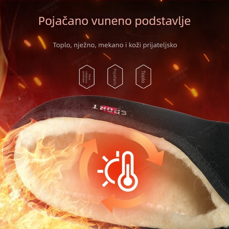 Zimske muške papuče od platna s debelim ovčjim vunom, protuklizna mekana potplata, slip-on dizajn