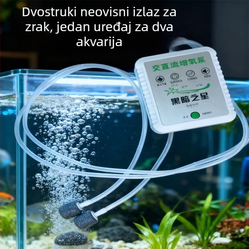 AC/DC dvostruko namijenjena pumpa za kisik za vanjski noćni ribolov i akvarij, kompaktna vanjska pumpa za kisik s dvije ili četiri otvora