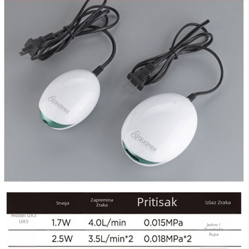 Ruisi pumpa za kisik akvarija s jednom i dvostrukom otvorom, kompaktna i tiha UX3/UX5