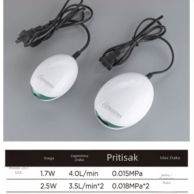 Ruisi pumpa za kisik akvarija s jednom i dvostrukom otvorom, kompaktna i tiha UX3/UX5
