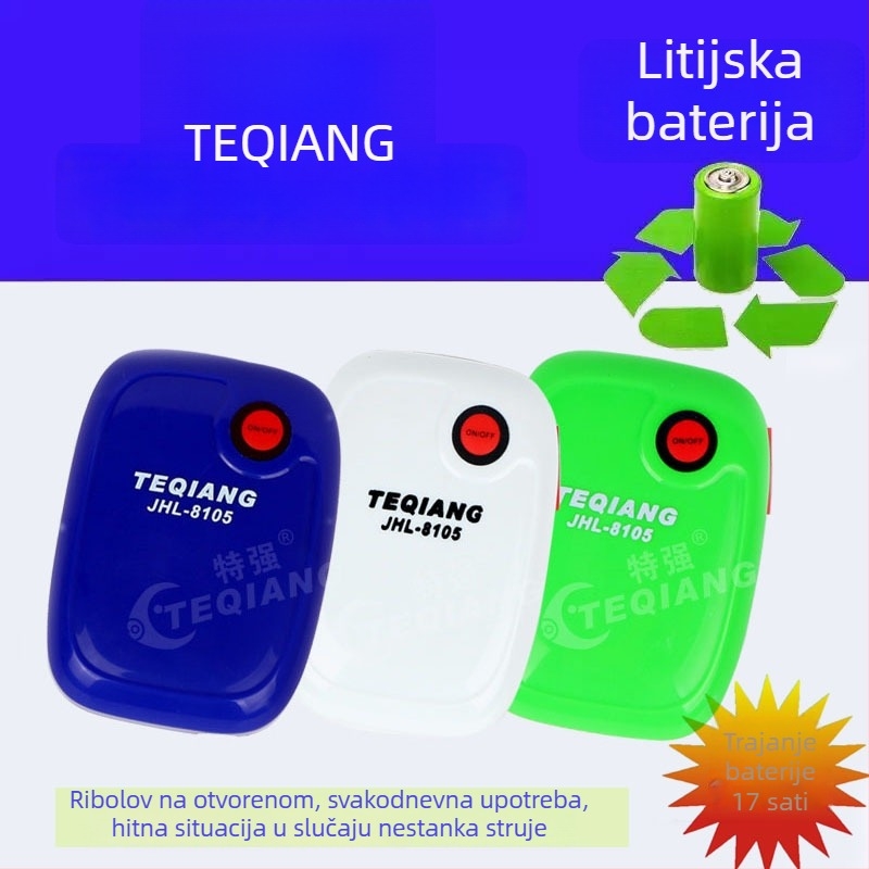 Punjač ultra-tihi oksigen pumpa za vanjsku upotrebu — kompaktni aerator s jednim ili dvostrukim otvorom za ribnjak i mala akvarija