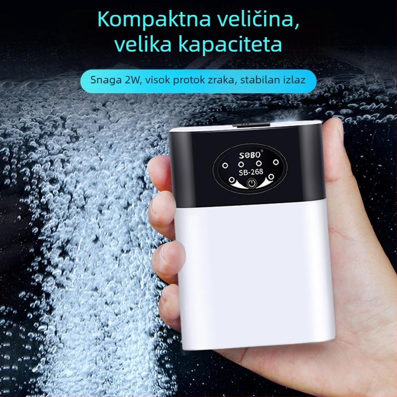Pumpa za kisik, punjiva litijska baterija, USB napajanje, prijenosna i izuzetno tiha za ribolov i vanjsku upotrebu