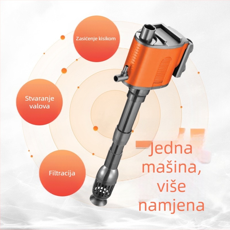 Xilong trostruka potopna pumpa za akvarij — oksigenacija, turbulencija i pumpanje; materijal: plastika; težina: 1,2 kg; namijenjeno akvarijima sa ribama