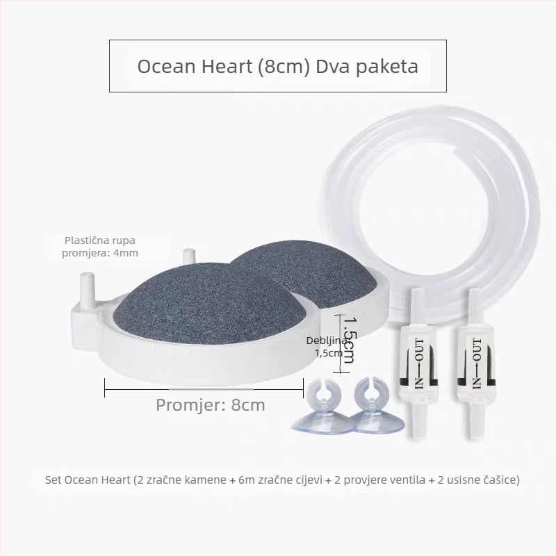 Old Fishsmith Difuzor kisika s kamenom za mjehuriće, zračnim diskom i zračnom stupom – 0,1 kg, novi model