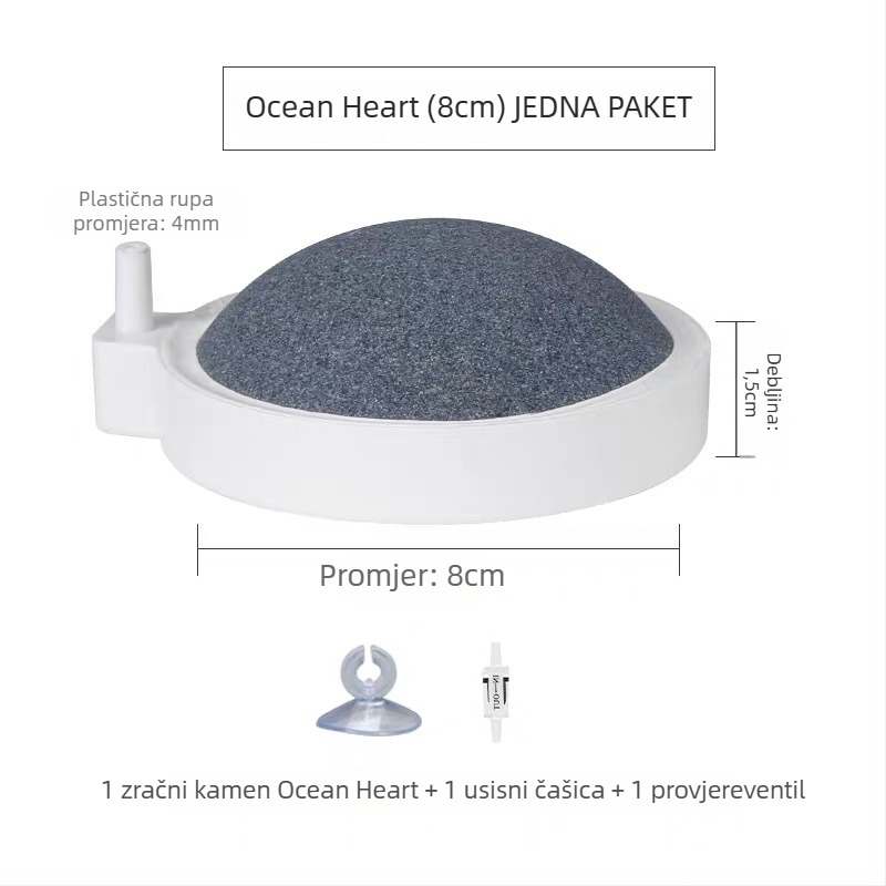 Old Fishsmith Difuzor kisika s kamenom za mjehuriće, zračnim diskom i zračnom stupom – 0,1 kg, novi model
