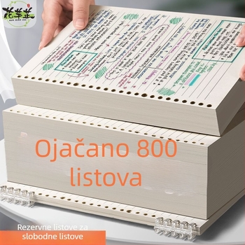 Zamjensko jezgro za blok s slobodnim listovima s horizontalnim linijama i mrežom, Daolin papir, 60 listova, 26 rupa, šifra ZH-1001