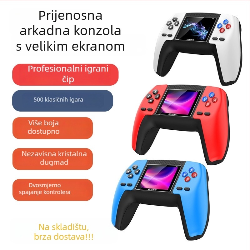 Ručna retro igraća konzola s 520 ugrađenih igara, spoj na TV, USB/AV sučelja, 8-bitni sustav, režim za dva igrača