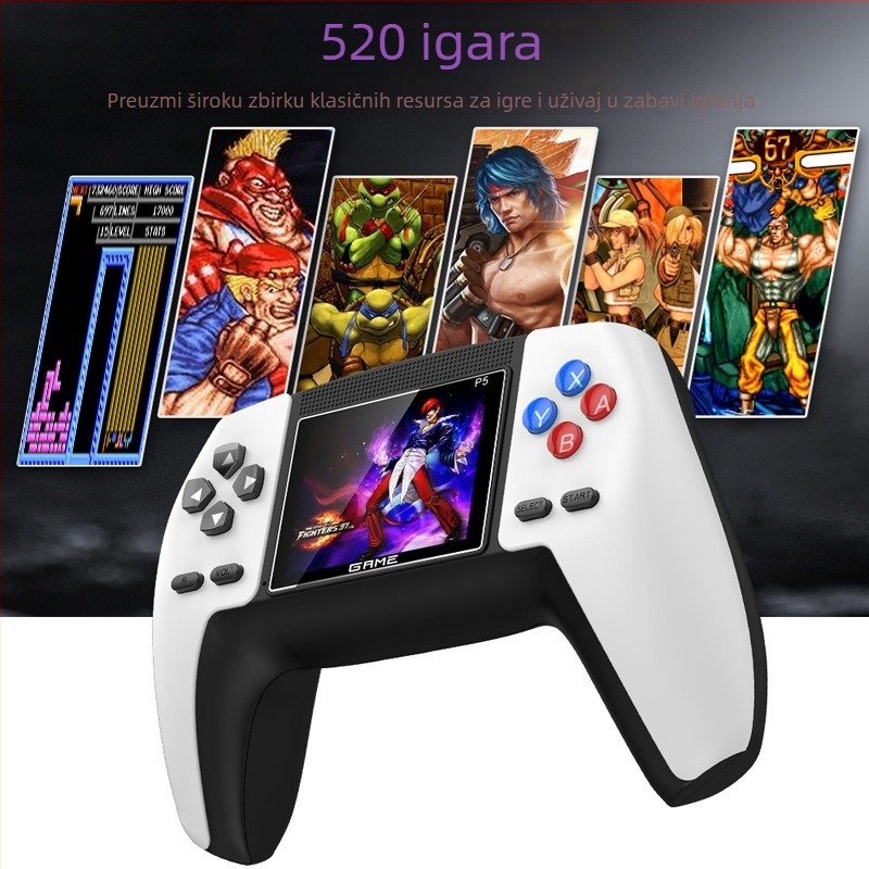 Ručna retro igraća konzola s 520 ugrađenih igara, spoj na TV, USB/AV sučelja, 8-bitni sustav, režim za dva igrača
