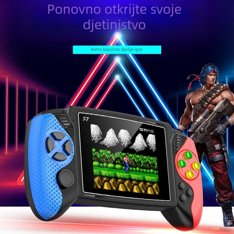 Ručna retro igrica konzola S7 s 620 nostalgijskih igara, HDMI veza na TV, 128 GB memorije, nostalgičan dizajn, za jednog igrača